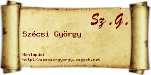 Szécsi György névjegykártya