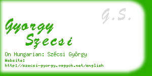 gyorgy szecsi business card