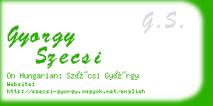 gyorgy szecsi business card